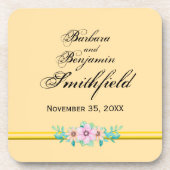 Wedding Remembrance Floral - Personalize Getränkeuntersetzer (Vorderseite)