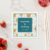 Wedding Retro Blume Groovy 70er Boho Serviette (Beispiel)