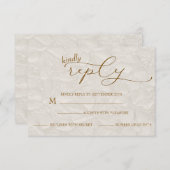 Wedding Retro Simple Beige RSVP Karte (Vorne/Hinten)