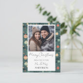 Wedding Retro Weihnachten Save the Date Postkarte (Stehend Vorderseite)