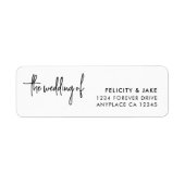 Wedding Return Address Label | Modern Minimalist (Vorne)