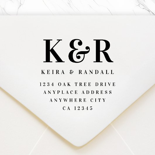 Wedding Return Address Stamp | Mr & Mrs Mailing Gummistempel