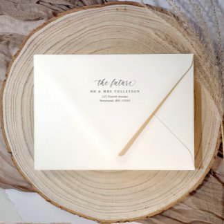 Wedding Return Address The Future Mr & Mrs Elegant Permastempel