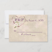Wedding Ribbon Heart UAWG RSVP Karte (Vorderseite)
