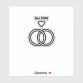 Wedding Ring Day Themed Sticker (Blatt)