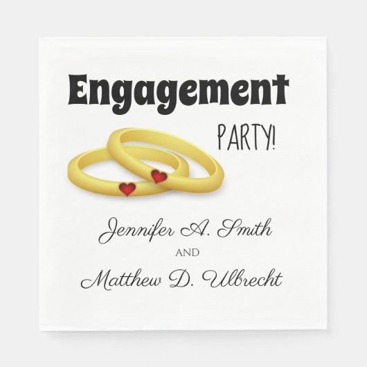 Wedding RIng Engagement Party Napkins Serviette (Vorderseite)