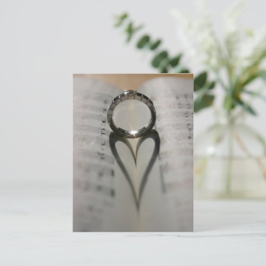 Wedding Ring Heart Shadow Postkarte (Stehend Vorderseite)