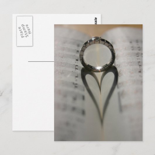 Wedding Ring Heart Shadow Postkarte (Vorne/Hinten)