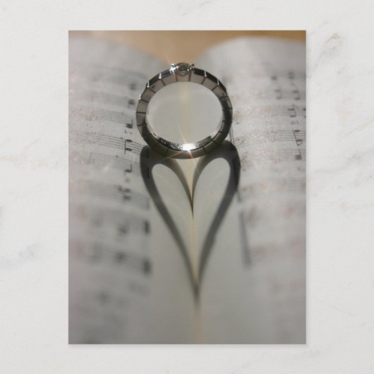 Wedding Ring Heart Shadow Postkarte (Vorderseite)