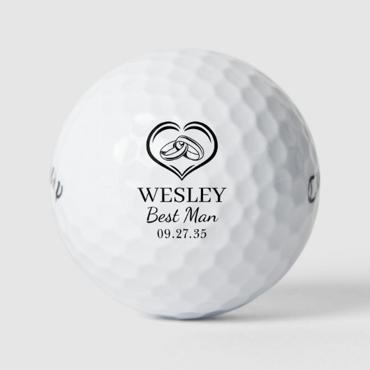 Wedding Rings Best Man Golfball (Vorderseite)