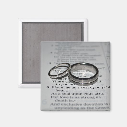 Wedding Rings Bible Verse Magnet (Vorderseite/Rückseite)