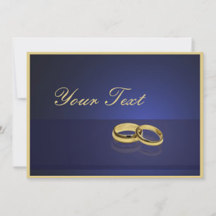 Wedding Rings Blaue Einladung Vorlage