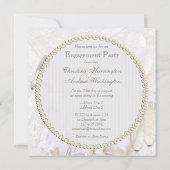 Wedding Rings & Champagne Brillen Engagement Party Einladung (Rückseite)