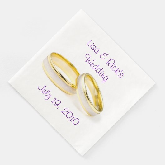 Wedding Rings Classic Paper Napkin Serviette (Ecke)