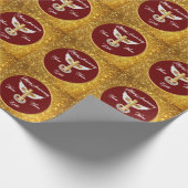 Wedding Rings Customize Gold Cross Anniversary Geschenkpapier (Ecke)