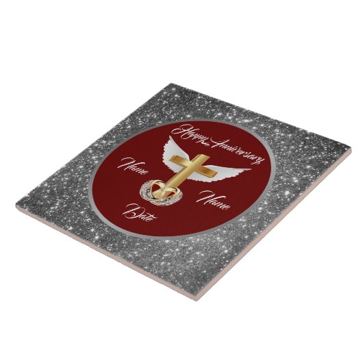Wedding Rings Customize Silver Cross Anniversary Fliese (Seite)