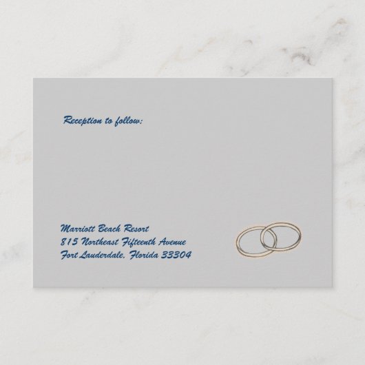 Wedding Rings Empfang Begleitkarte (Vorderseite)