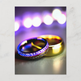 Wedding Rings Engagement Romance and Love AI Postkarte