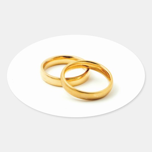 Wedding Rings Ovaler Aufkleber (Vorderseite)