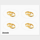 Wedding Rings Ovaler Aufkleber (Blatt)