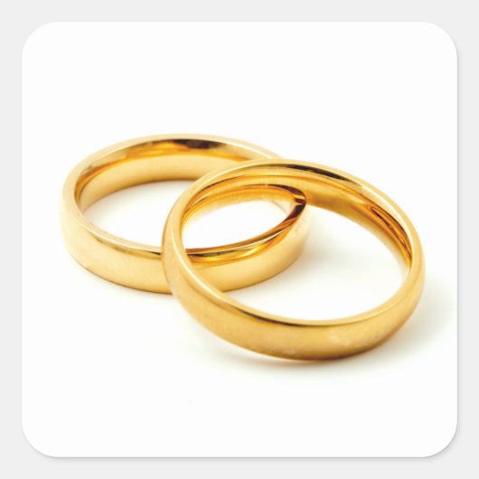 Wedding Rings Quadratischer Aufkleber (Vorderseite)