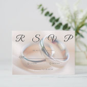 Wedding Rings Simple Elegant Minimalist RSVP Card Karte (Stehend Vorderseite)