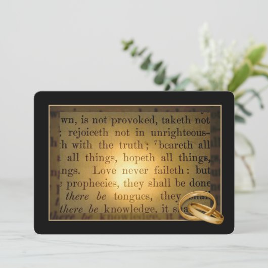 Wedding Rings Vow Renewal Einladung (Stehend Vorderseite)