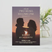 Wedding romantic photo einladung (Stehend Vorderseite)