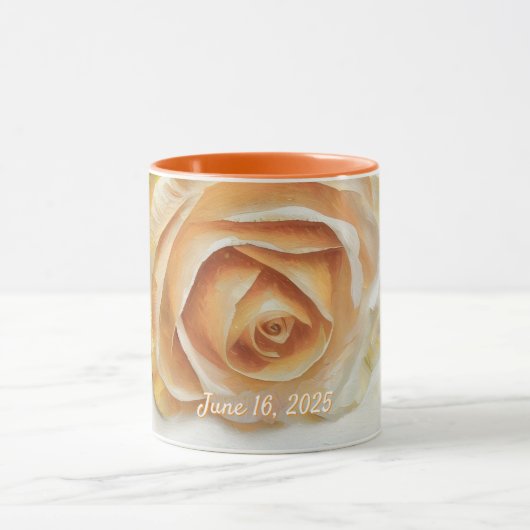 Wedding Rose Wedding Date Gift Mug Cup Tasse (Zentrum)