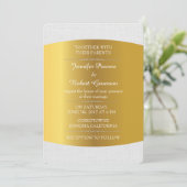 Wedding Royal Einladung Minimalism White Linen (Stehend Vorderseite)