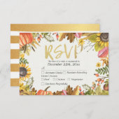Wedding RSVP Antwort Autumn Maple Fall Leaf Pumpki (Vorne/Hinten)