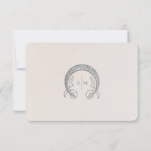 Wedding RSVP Art Nouveau Dusty Blue W Morris Einladung (Rückseite)