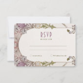 Wedding RSVP Art Nouveau William Morris Lavender Einladung (Vorderseite)