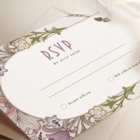 Wedding RSVP Art Nouveau William Morris Lavender
