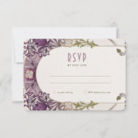 Wedding RSVP Art Nouveau William Morris Lavender I