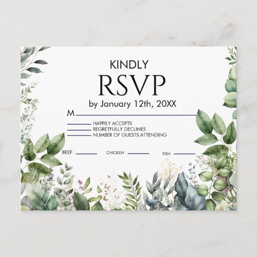  Wedding RSVP Card Einladungspostkarte (Vorderseite)