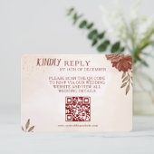 Wedding RSVP Card | Elegant Botanical & Coordinate Karte (Stehend Vorderseite)