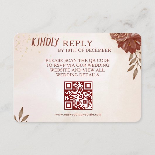 Wedding RSVP Card | Elegant Botanical & Coordinate Karte (Vorderseite)