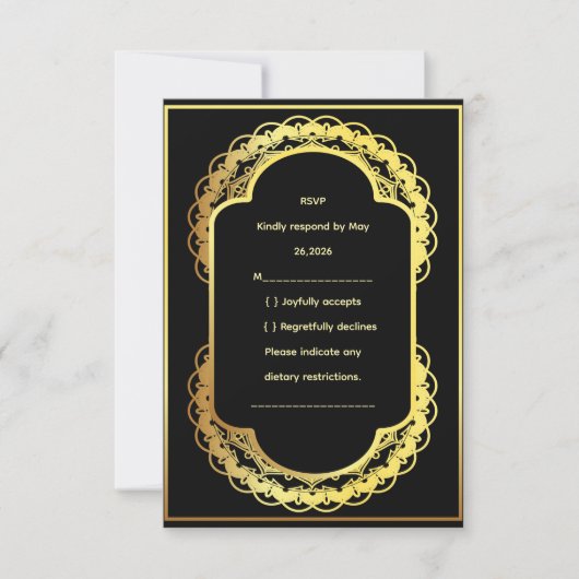 Wedding RSVP Card, Elegant Response Card Karte (Vorderseite)