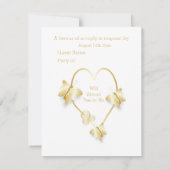 Wedding RSVP Card Gold Coloured Heart Butterfly Karte (Rückseite)