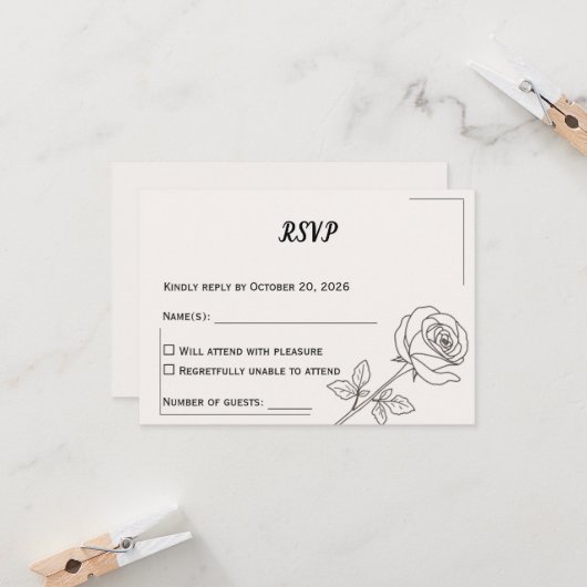 Wedding RSVP Card | Minimal Elegant Design (Vorderseite/Rückseite Beispiel)