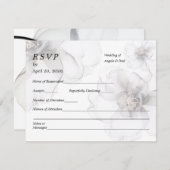 Wedding RSVP Card Soft Flowers (Vorne/Hinten)