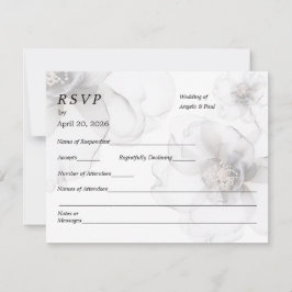 Wedding RSVP Card Soft Flowers Karte