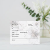 Wedding RSVP Card Soft Flowers Karte (Stehend Vorderseite)