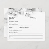 Wedding RSVP Card Soft Leaf Leaves  (Vorne/Hinten)