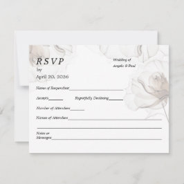 Wedding RSVP Card Soft Rose Flowers Karte