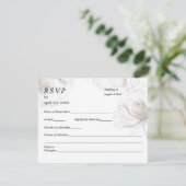 Wedding RSVP Card Soft Rose Flowers Karte (Stehend Vorderseite)