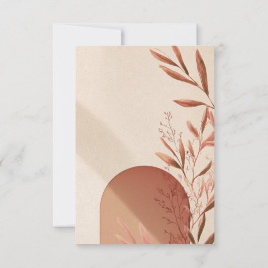 Wedding RSVP Card Terracotta Arch Olive Branch Einladung (Rückseite)