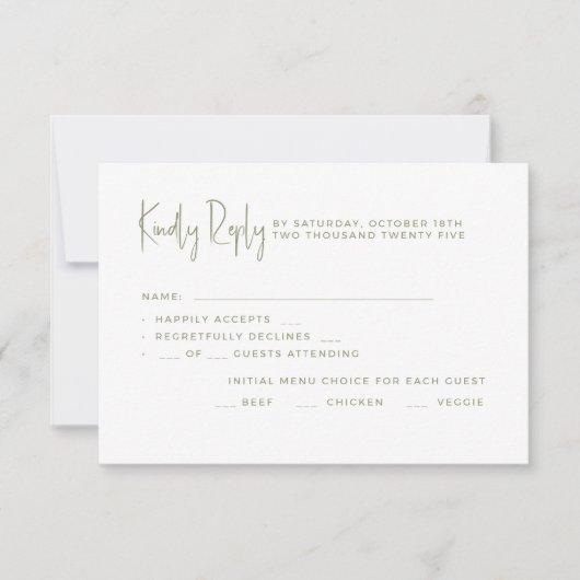 Wedding RSVP Cards. (Vorderseite)