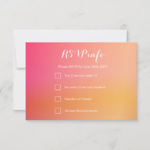 Wedding RSVP Elegant Orange Peach Ombre